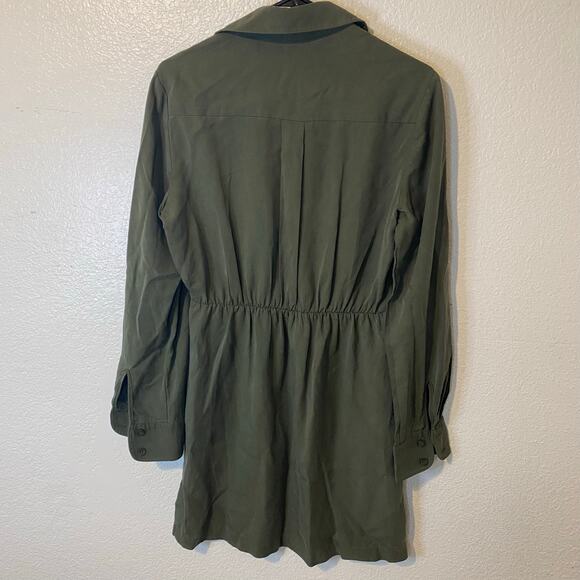 BCBGeneration Classic Green Long Sleeve Dress Size M Minimalist Utility Gorpcore - Picture 6 of 10